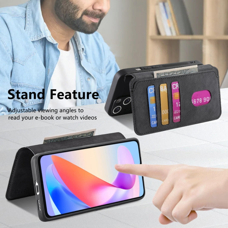 CaseNeo MagSafe RFID Anti-theft Retro Leather Phone Case, For Honor X6a