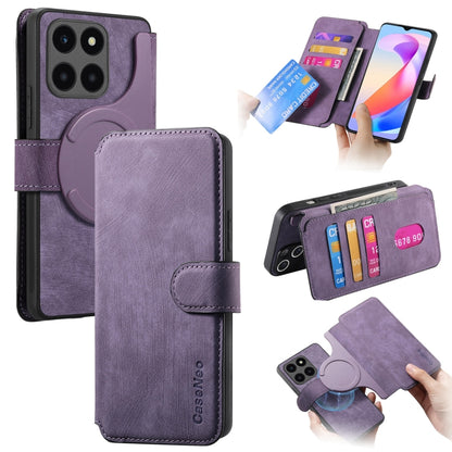 CaseNeo MagSafe RFID Anti-theft Retro Leather Phone Case, For Honor X6a