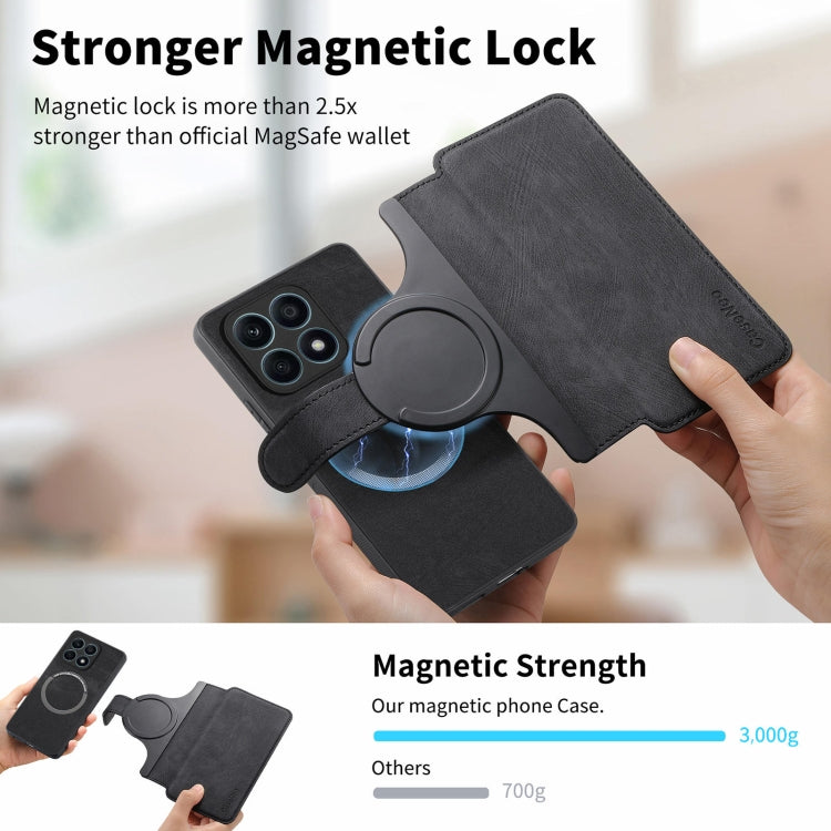CaseNeo MagSafe RFID Anti-theft Retro Leather Phone Case, For Honor X8a