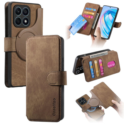 CaseNeo MagSafe RFID Anti-theft Retro Leather Phone Case, For Honor X8a