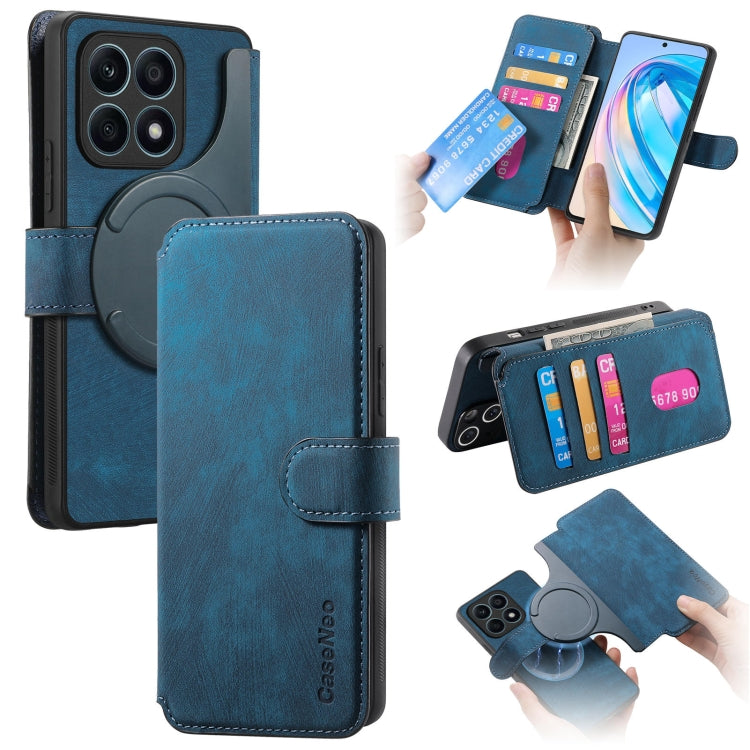 CaseNeo MagSafe RFID Anti-theft Retro Leather Phone Case, For Honor X8a