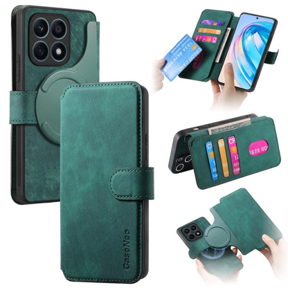 CaseNeo MagSafe RFID Anti-theft Retro Leather Phone Case, For Honor X8a