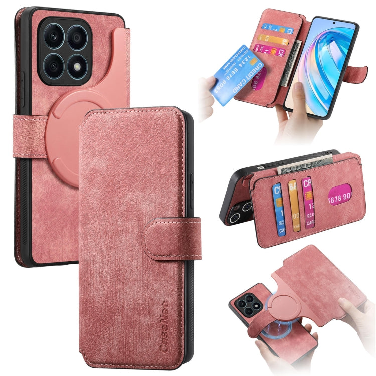 CaseNeo MagSafe RFID Anti-theft Retro Leather Phone Case, For Honor X8a