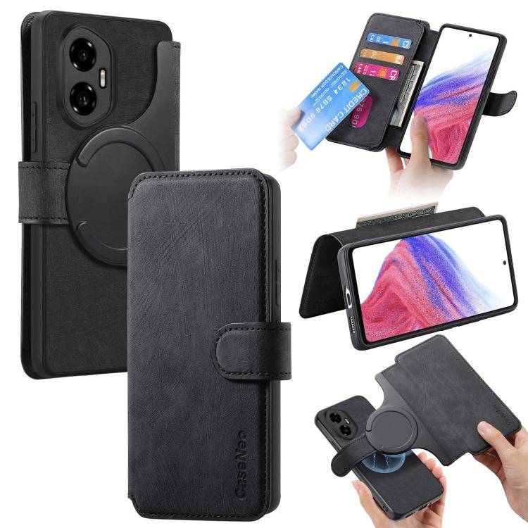 CaseNeo MagSafe RFID Anti-theft Retro Leather Phone Case, For Honor 300