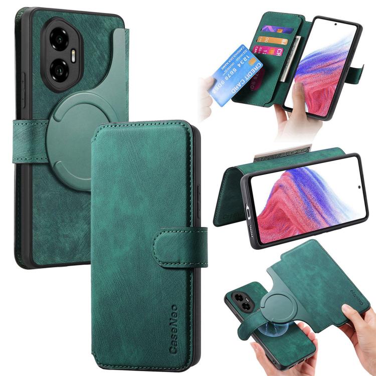 CaseNeo MagSafe RFID Anti-theft Retro Leather Phone Case, For Honor 300