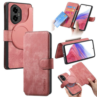 CaseNeo MagSafe RFID Anti-theft Retro Leather Phone Case, For Honor 300