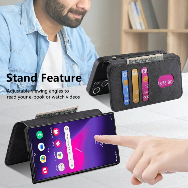 CaseNeo MagSafe RFID Anti-theft Retro Leather Phone Case, For Samsung Galaxy S24 Ultra 5G