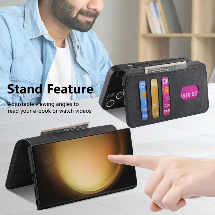 CaseNeo MagSafe RFID Anti-theft Retro Leather Phone Case, For Samsung Galaxy S23 Ultra 5G