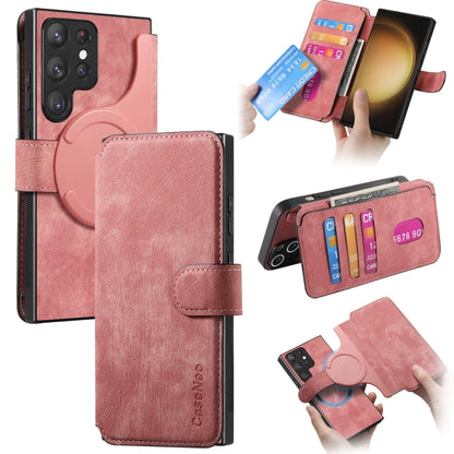 CaseNeo MagSafe RFID Anti-theft Retro Leather Phone Case, For Samsung Galaxy S23 Ultra 5G