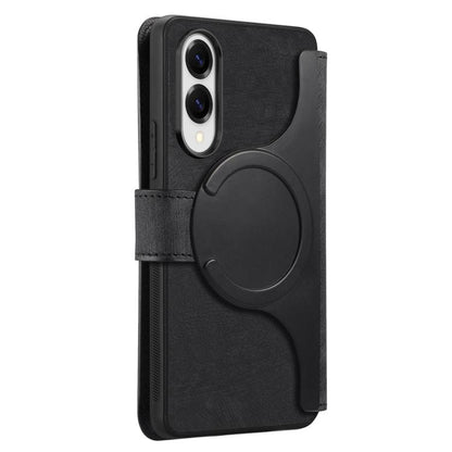 CaseNeo MagSafe RFID Anti-theft Retro Leather Phone Case, For Samsung Galaxy S25 Edge 5G