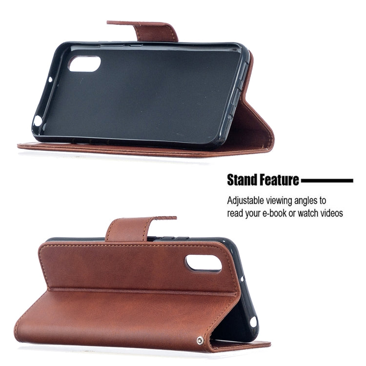 Retro Lambskin Texture Pure Color Horizontal Flip PU Leather Case with Holder & Card Slots & Wallet & Lanyard, For Xiaomi Redmi 9A
