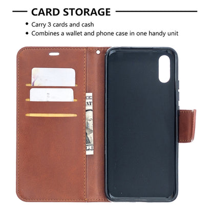 Retro Lambskin Texture Pure Color Horizontal Flip PU Leather Case with Holder & Card Slots & Wallet & Lanyard, For Xiaomi Redmi 9A