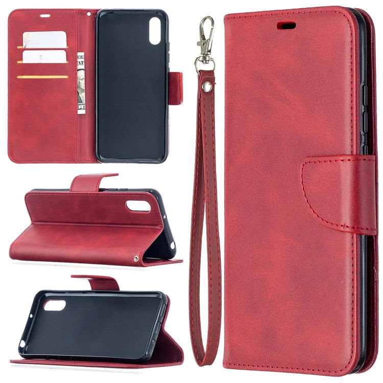 Retro Lambskin Texture Pure Color Horizontal Flip PU Leather Case with Holder & Card Slots & Wallet & Lanyard, For Xiaomi Redmi 9A