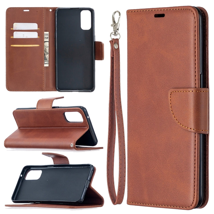 Retro Lambskin Texture Pure Color Horizontal Flip PU Leather Case with Holder & Card Slots & Wallet & Lanyard, Compatible with OPPO Reno4 5G