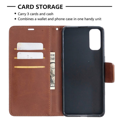 Retro Lambskin Texture Pure Color Horizontal Flip PU Leather Case with Holder & Card Slots & Wallet & Lanyard, Compatible with OPPO Reno4 5G