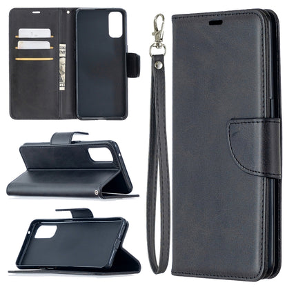 Retro Lambskin Texture Pure Color Horizontal Flip PU Leather Case with Holder & Card Slots & Wallet & Lanyard, Compatible with OPPO Reno4 5G