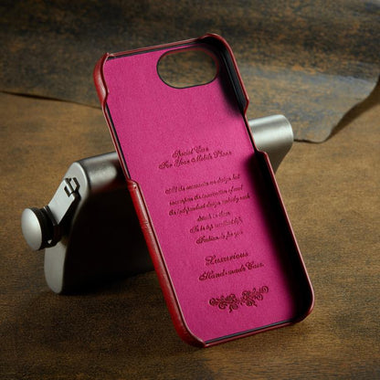 Fierre Shann Retro Oil Wax Texture Card Slots PU Leather Phone Case, Compatible with iPhone 16e