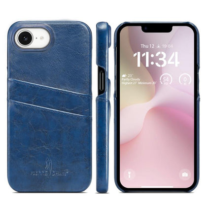 Fierre Shann Retro Oil Wax Texture Card Slots PU Leather Phone Case, Compatible with iPhone 16e
