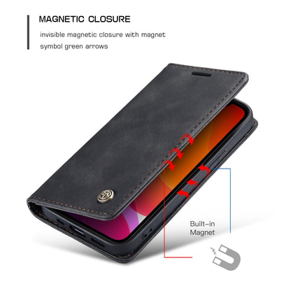 CaseMe-013 Multifunctional Retro Frosted Horizontal Flip Leather Case with Card Slot & Holder & Wallet, Compatible with iPhone 12 Pro Max