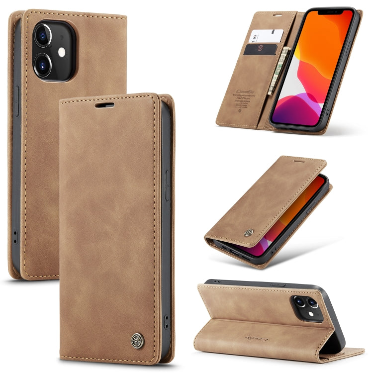 CaseMe-013 Multifunctional Retro Frosted Horizontal Flip Leather Case with Card Slot & Holder & Wallet, Compatible with iPhone 12 / 12 Pro