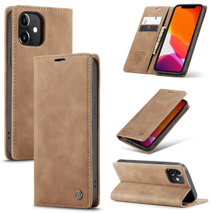 CaseMe-013 Multifunctional Retro Frosted Horizontal Flip Leather Case with Card Slot & Holder & Wallet, Compatible with iPhone 12 / 12 Pro