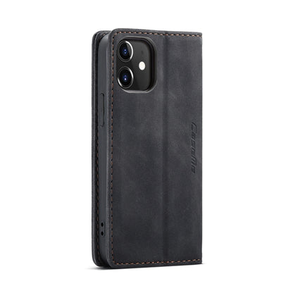 CaseMe-013 Multifunctional Retro Frosted Horizontal Flip Leather Case with Card Slot & Holder & Wallet, Compatible with iPhone 12 mini