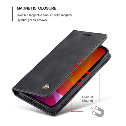 CaseMe-013 Multifunctional Retro Frosted Horizontal Flip Leather Case with Card Slot & Holder & Wallet, Compatible with iPhone 12 mini