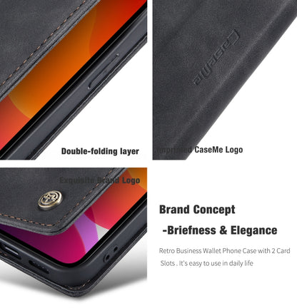 CaseMe-013 Multifunctional Retro Frosted Horizontal Flip Leather Case with Card Slot & Holder & Wallet, Compatible with iPhone 12 mini