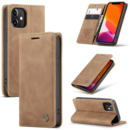 CaseMe-013 Multifunctional Retro Frosted Horizontal Flip Leather Case with Card Slot & Holder & Wallet, Compatible with iPhone 12 mini