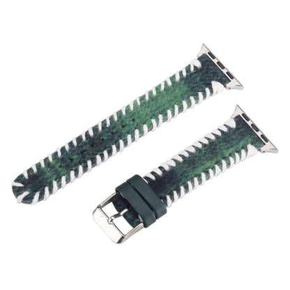 Retro Stitched Wool Genuine Leather Watch Band, Compatible with Apple Watch 42mm / 41mm / 40mm / 38mm