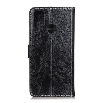 Compatible with OPPO A53 2020 Retro Crazy Horse Texture Horizontal Flip Leather Case with Holder & Card Slots & Photo Frame & Wallet, Compatible with OPPO A53 2020