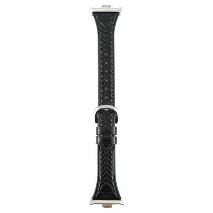 Metal Connector Heart-Shaped Embossed Leather Watch Band, Compatible with Xiaomi Mi Band 8 Pro / Redmi Watch 5