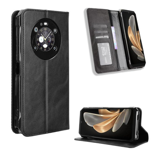 Magnetic Buckle Retro Texture Leather Phone Case, Compatible with Fossibot F109