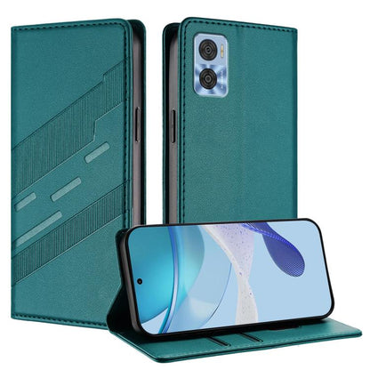Embossed Multi-functional Wallet Retro Leather Phone Case, Compatible with Motorola Moto E22