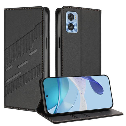 Embossed Multi-functional Wallet Retro Leather Phone Case, Compatible with Motorola Moto E22