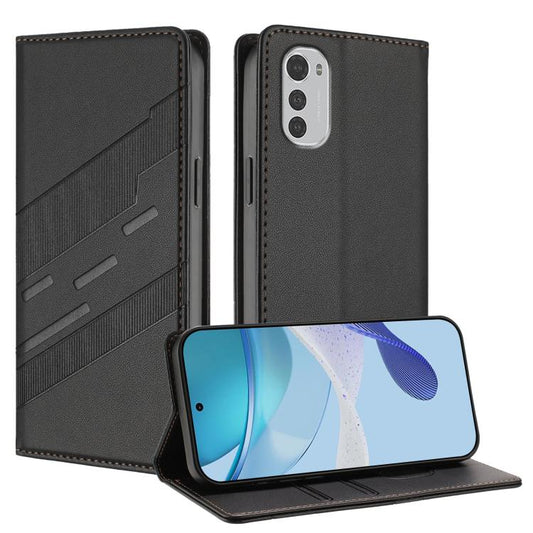 Embossed Multi-functional Wallet Retro Leather Phone Case, Compatible with Motorola Moto E32