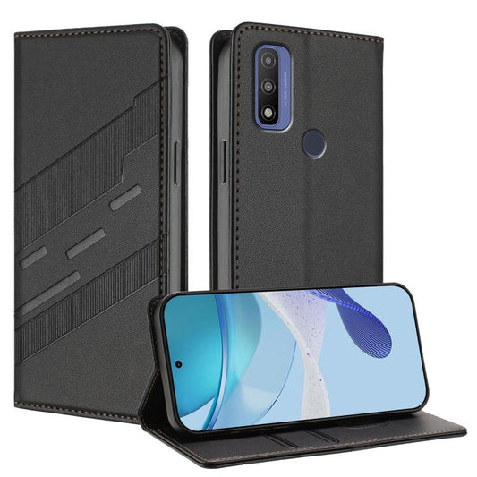 Embossed Multi-functional Wallet Retro Leather Phone Case, Compatible with Motorola Moto G Pure