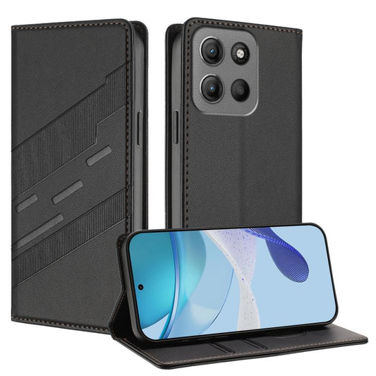 Embossed Multi-functional Wallet Retro Leather Phone Case, Compatible with Motorola Moto G15
