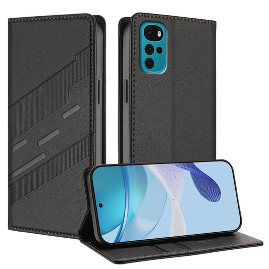 Embossed Multi-functional Wallet Retro Leather Phone Case, Compatible with Motorola Moto G22