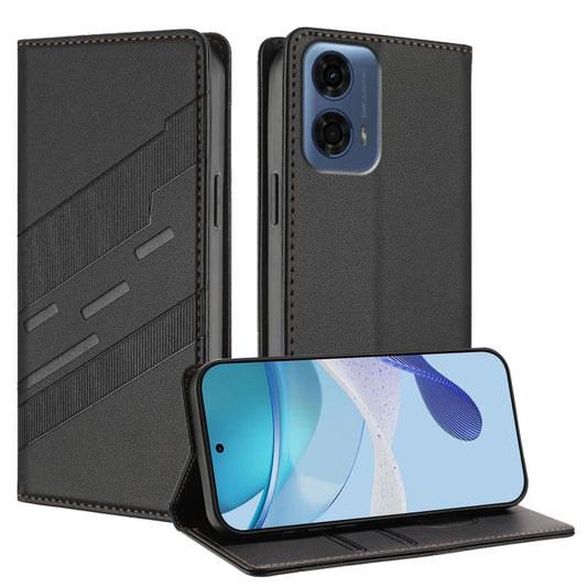 Embossed Multi-functional Wallet Retro Leather Phone Case, Compatible with Motorola Moto G24 Power