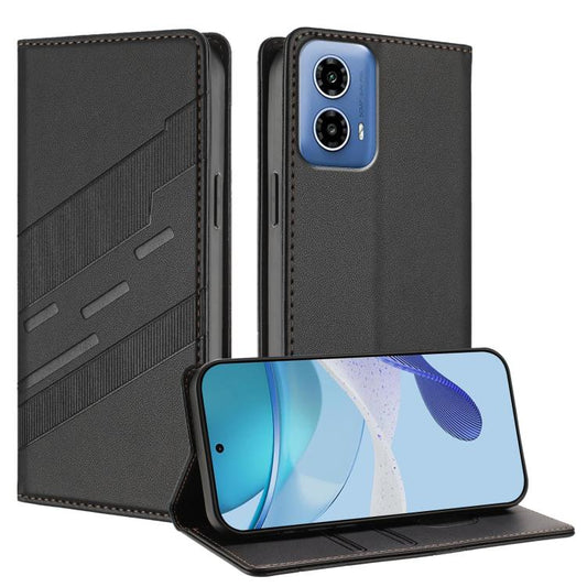 Embossed Multi-functional Wallet Retro Leather Phone Case, Compatible with Motorola Moto G34