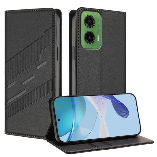 Embossed Multi-functional Wallet Retro Leather Phone Case, Compatible with Motorola Moto G35