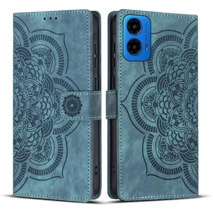 Mandala Embossed Retro Frosted Leather Phone Case, Compatible with Motorola Moto G34 / G45 5G