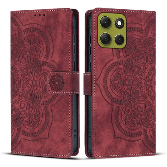 Mandala Embossed Retro Frosted Leather Phone Case, Compatible with Motorola Moto G56 5G
