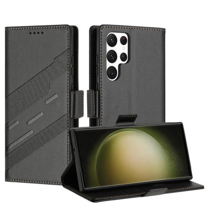 Embossed Multi-functional Side Suction Wallet Retro Leather Phone Case
