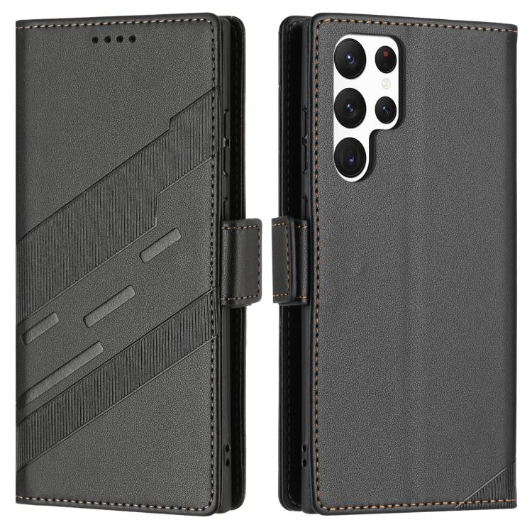 Embossed Multi-functional Side Suction Wallet Retro Leather Phone Case