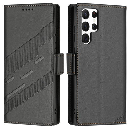Embossed Multi-functional Side Suction Wallet Retro Leather Phone Case