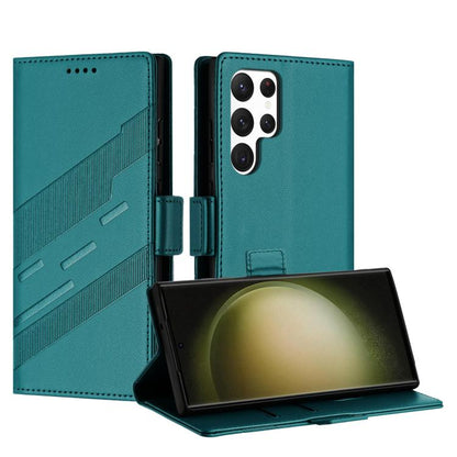 Embossed Multi-functional Side Suction Wallet Retro Leather Phone Case