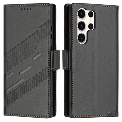 Embossed Multi-functional Side Suction Wallet Retro Leather Phone Case, Compatible with Samsung Galaxy S25 Ultra 5G