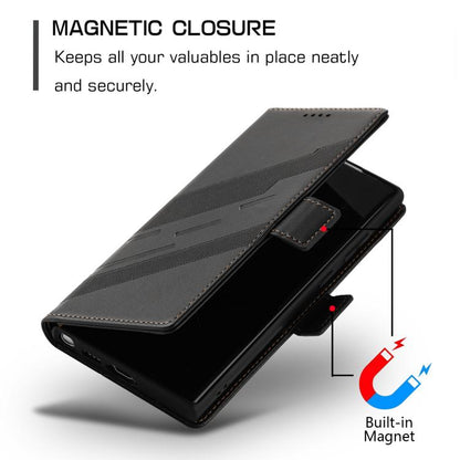 Embossed Multi-functional Side Suction Wallet Retro Leather Phone Case, Compatible with Samsung Galaxy S25 Ultra 5G